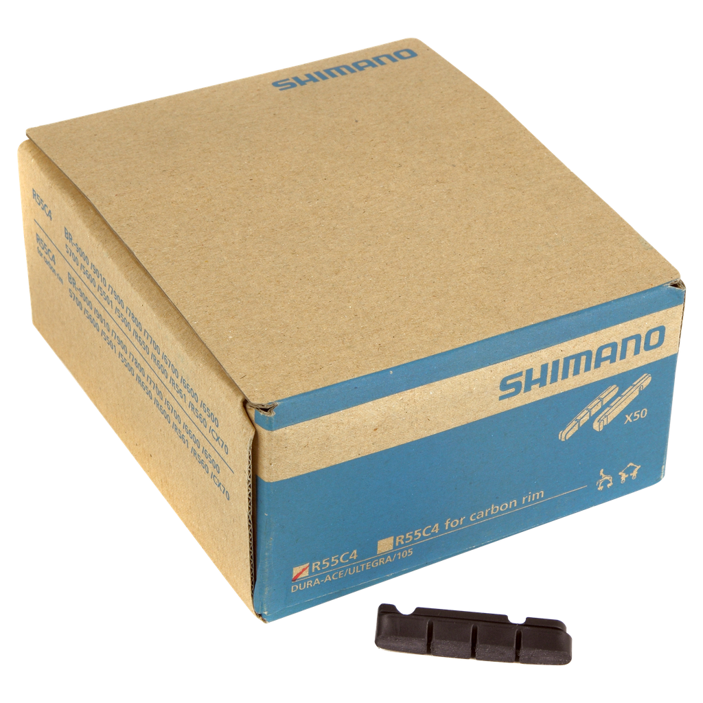 Repuesto SHIMANO caucho de RUTA R55C4 p/aluminio pad 50 set