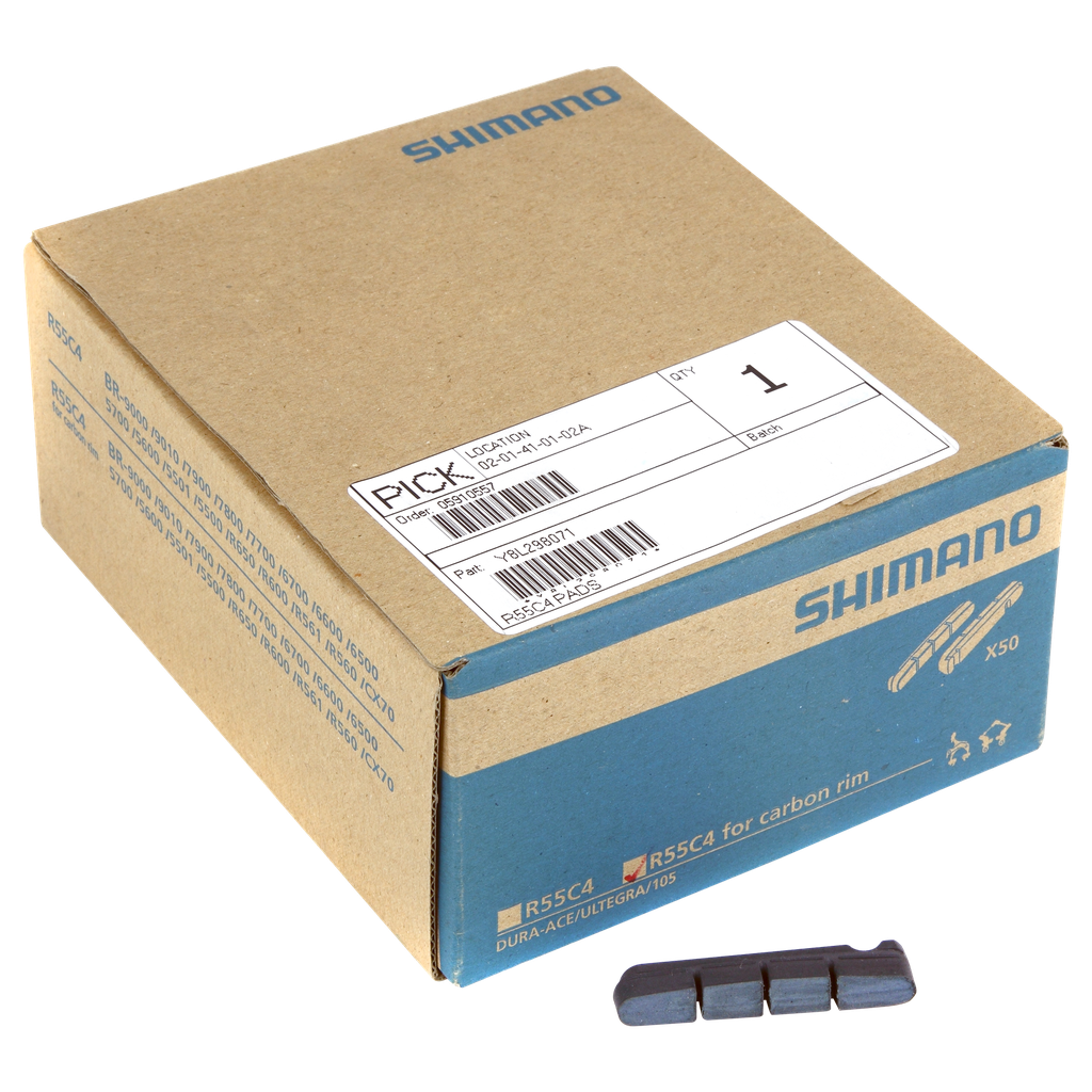 Repuesto SHIMANO caucho de RUTA R55C4 p/carbon pad 50 set