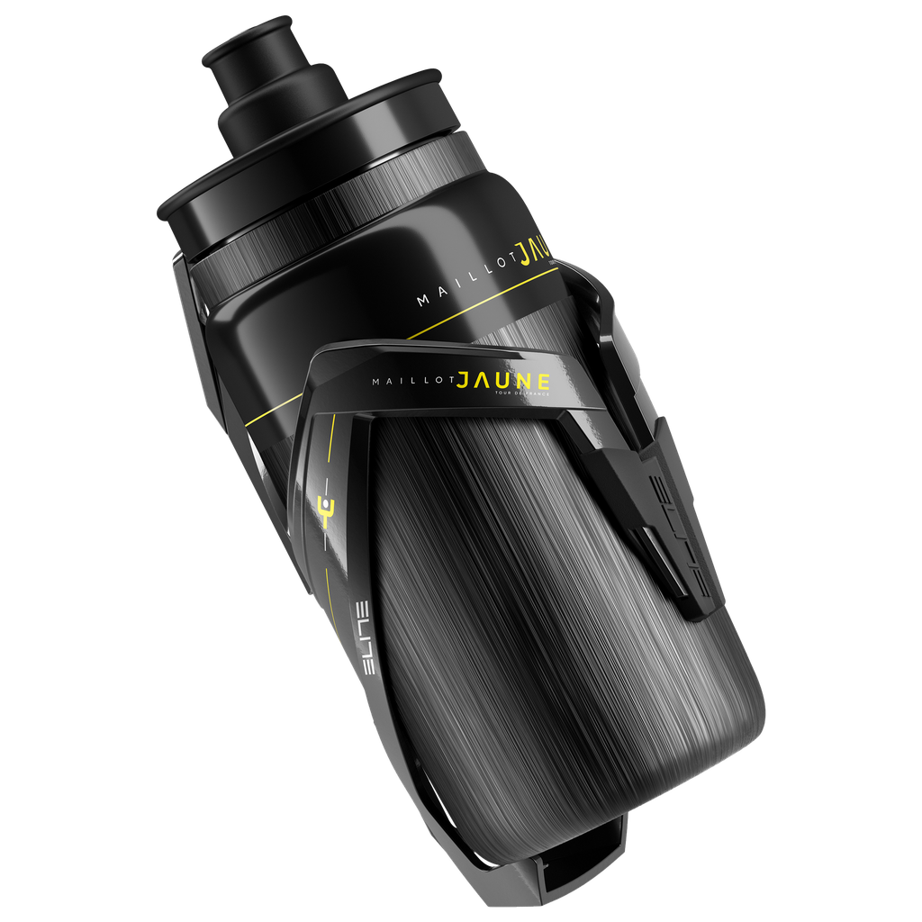 Soporte y caramañola ELITE CUSTOM RACE  MAILLOT JAUNE black-glossy / FLY TEX  black 550ml 0140667