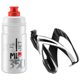 [AI-SOP136] Soporte y caramañola ELITE GLOSSI black-white / JET clear logo red 350ml 0206110